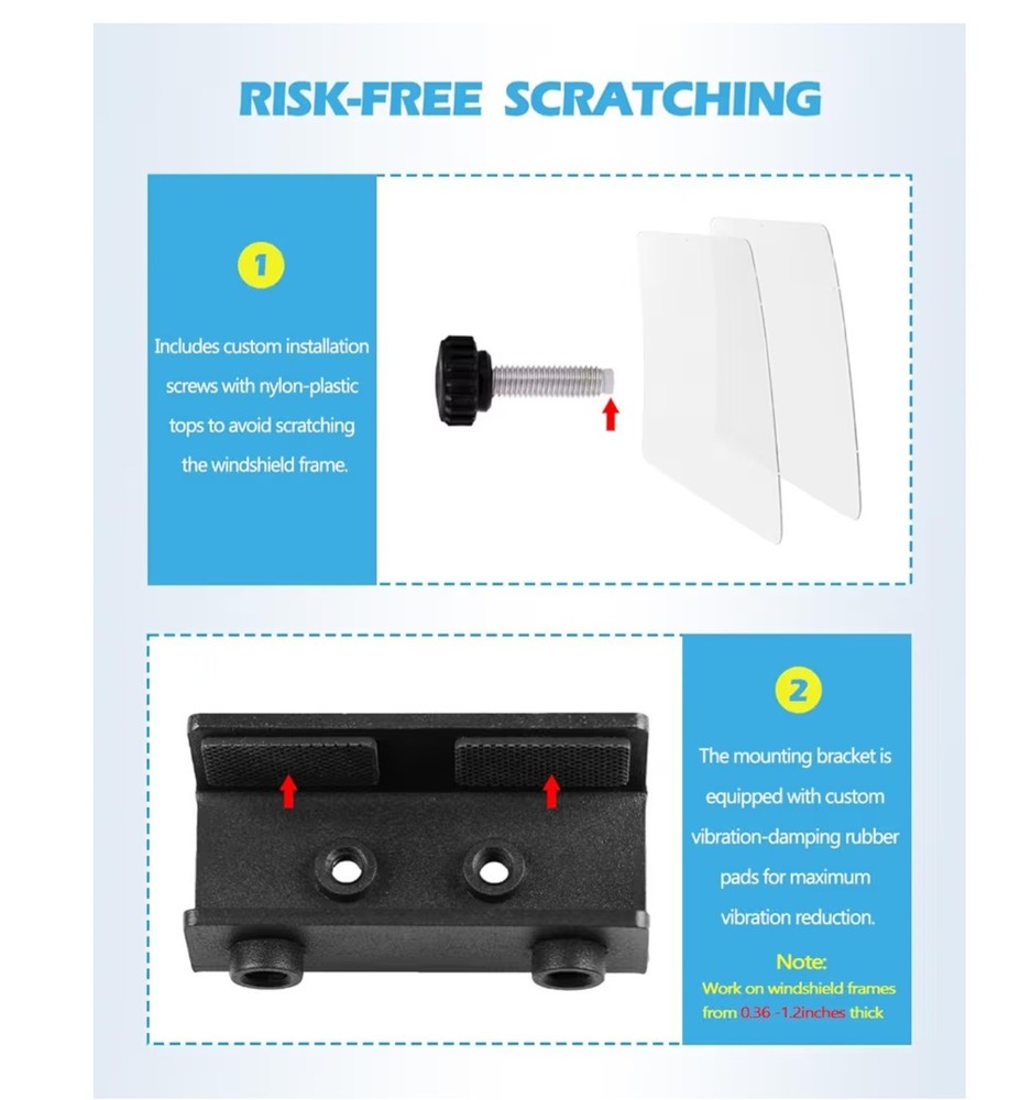 Boat Rear View Mirror Windshield Mount