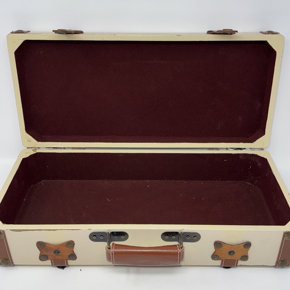 Vtg Wood Decorative Storage Trunk Box Suitcase Keepsake Chest Home Decor Rustic