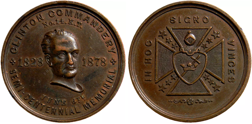 1828-1878 Clinton Commandery Medal