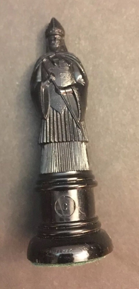 1947 KINGSWAY Chess ~ Black Bishop~ Felt Bottom ~ Replacement Piece (FREE SHIP.)