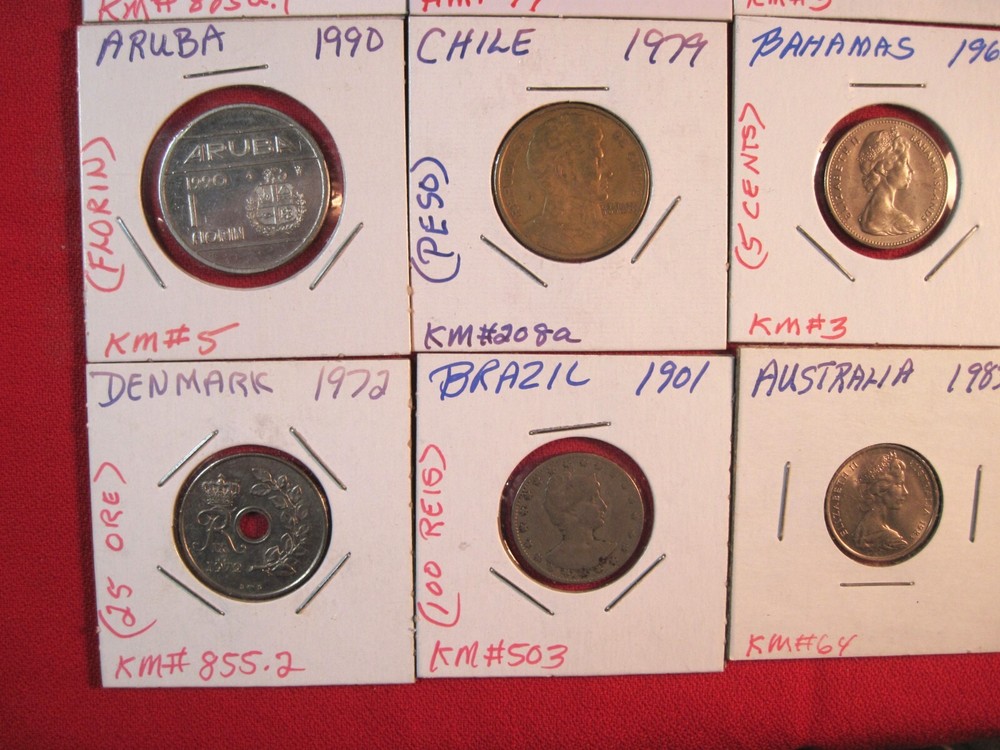 (20) DIFFERENT FOREIGN COINS FROM 16 COUNTRIES, (#092C)