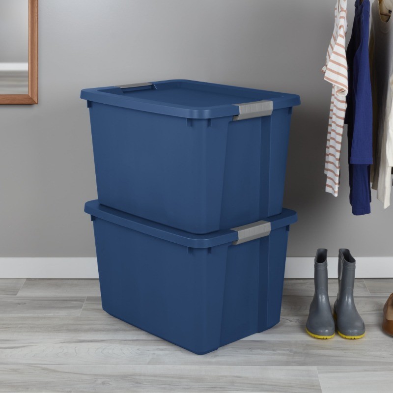 (2 pack) Sterilite Large Storage Bin, 20 Gallon Plastic Storage Container , Blue
