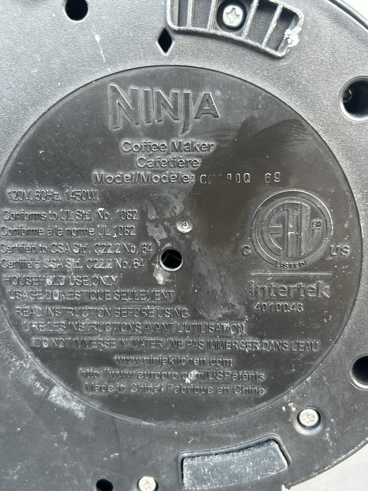 Ninja CF080-69 Coffee Maker Bar Brewer Automatic Programmable Tested Works