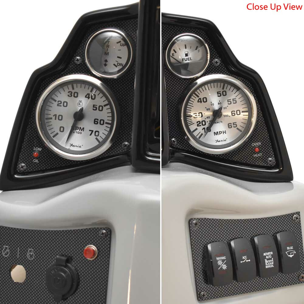 G3 Boat Gauge Dash Panel Console | Black / Gray Glossy Plastic