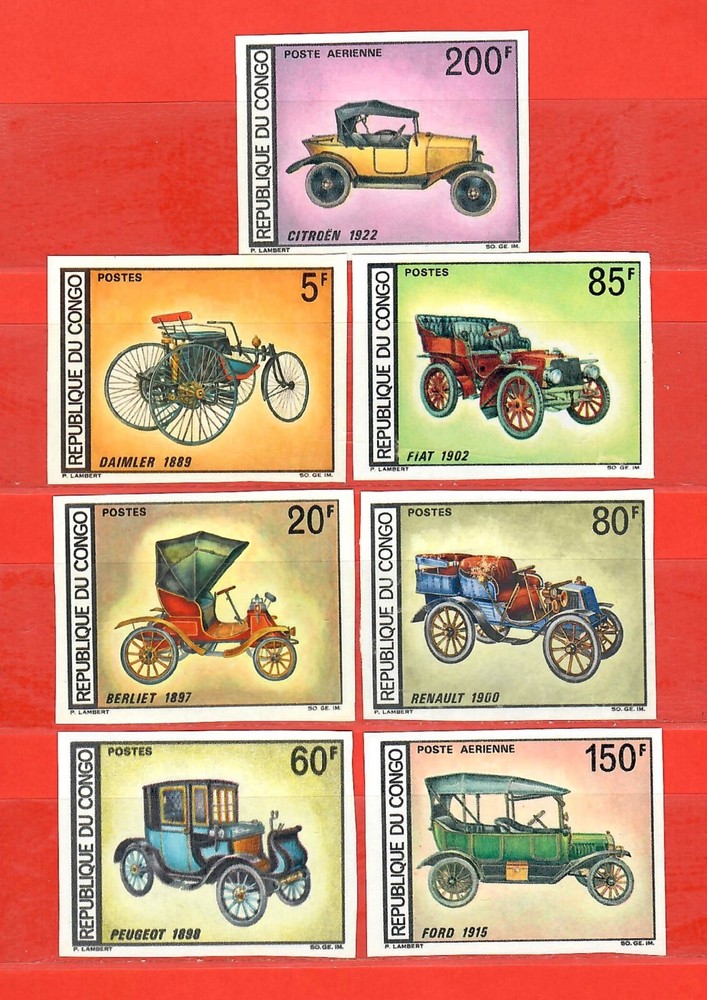 Congo, Old Cars 1968. Imperf.  MNH.