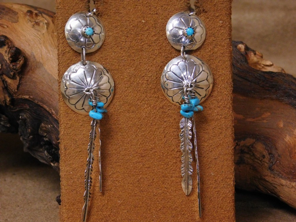 Sterling Silver Turquoise Dangle Hook Earrings