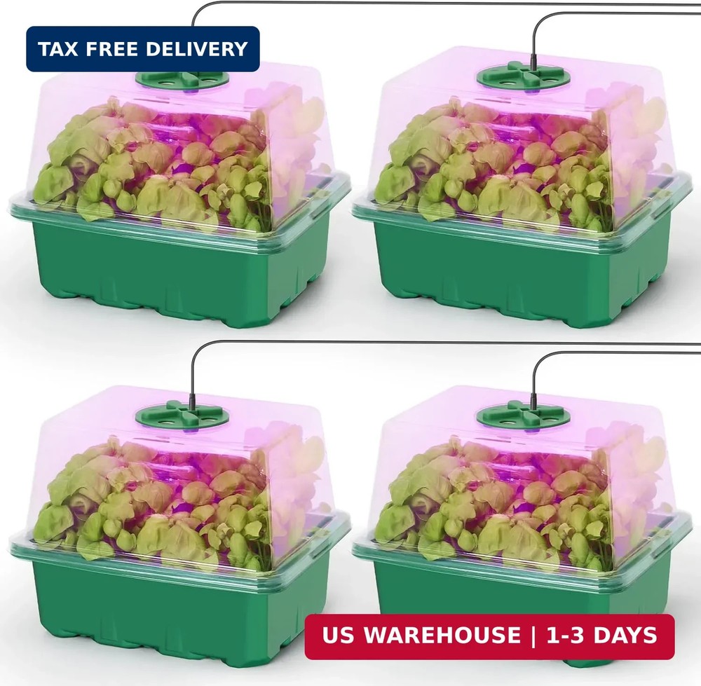 MIXC Seed Starter Kit with Grow Light, Elevated Seedling Tray Kit with Adjustabl