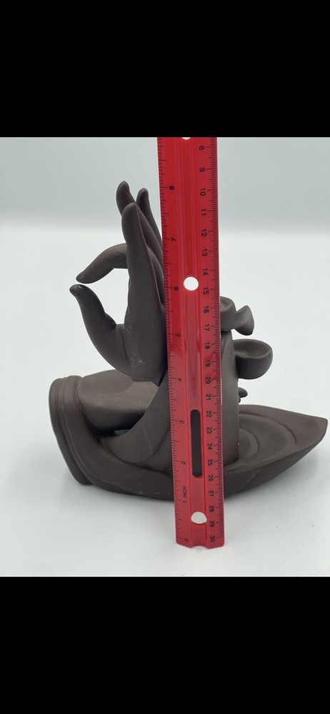 Ceramic Hand Backflow Incense Burner Sculpture 8" Tall Pre-owned