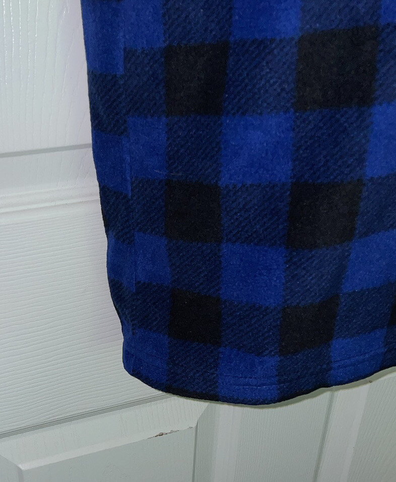 Chaps Golf Sz MEDIUM Blue Black Fleece L/S Stretch Pullover Top Jacket EUC