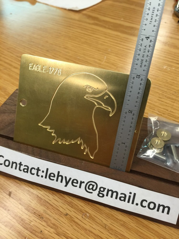 HUGE NORTH AMERICAN BALD EAGLE SOLID BRASS ENGRAVING PLATE FOR NEW HERMES