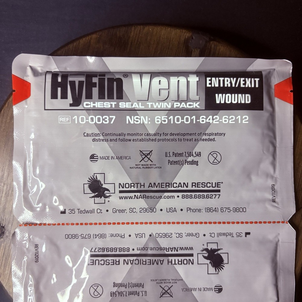 Twin Pack – HyFin® Vent Compact Chest Seal (2 Seals Total) | for Entry/Exit
