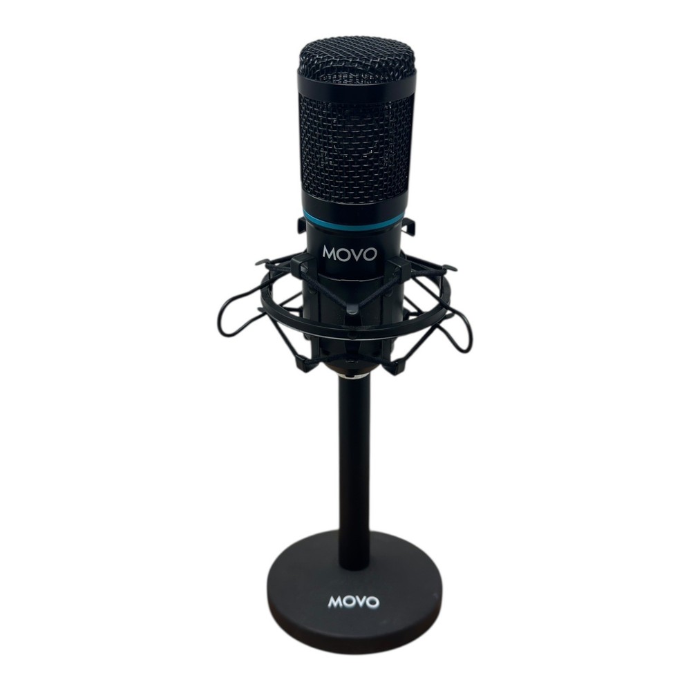 Movo Professional Condenser Microphone with Shock Mount and Desktop Stand Studio