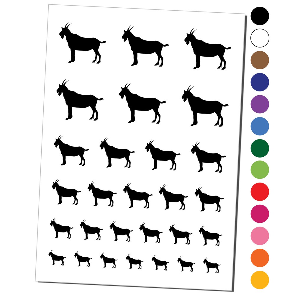 Goat Solid Temporary Tattoo Water Resistant Set