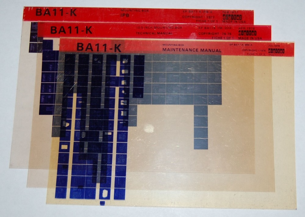 DEC BA11-K Mounting Box IPB Maintenance Technical Manuals, Microfiche (3)