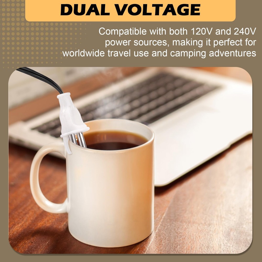 300W Immersion Water Heater 120V/240V Travel Cup Immersion Heater for Coffee