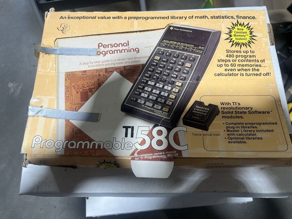 2 Programmable TI-58C calculators. Survey Program Label Card and Master.