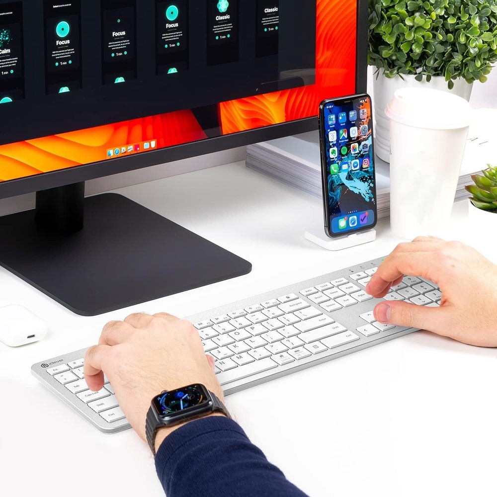 Wireless Keyboard and Mouse Combo Set for Apple Mac, Slim Size