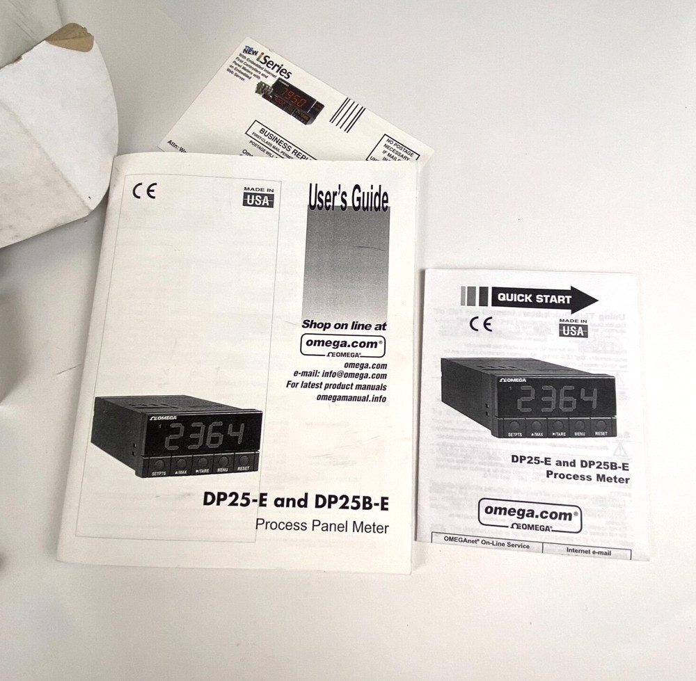 Omega Engineering DP25B-E-1.2 Digital Process Panel Meter 115VAC 4-Digit 1/8 DIN