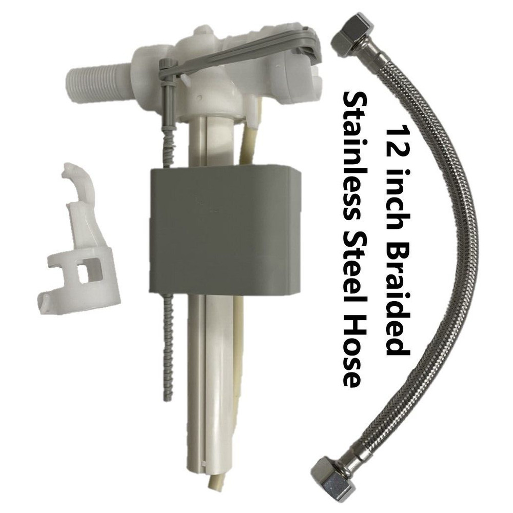 Delta Side Mount Fill Valve with Braided Water Line & Bracket