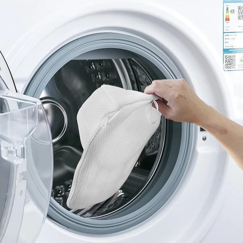 Hat Washer Cage with Snap Lock - Machine/Dryer Safe Compact Hat White-1-Pack