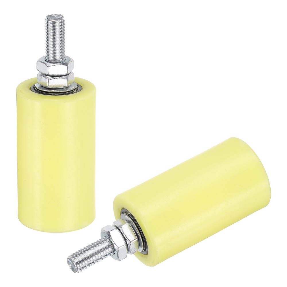 2Pcs Slide Gate Guide Roller 3" Nylon Sliding Gate Support Assembly Yellow