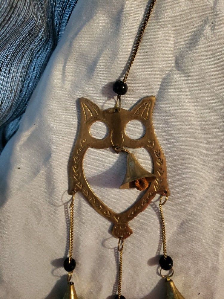 Wise Owl 14" Long Brass Wind Bells Chime!