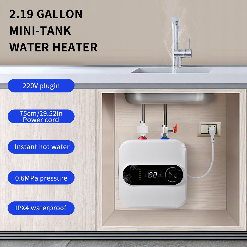 Fast Heat Electric Instant Hot Water Heater Under Sink Small Water Tank Kitchen