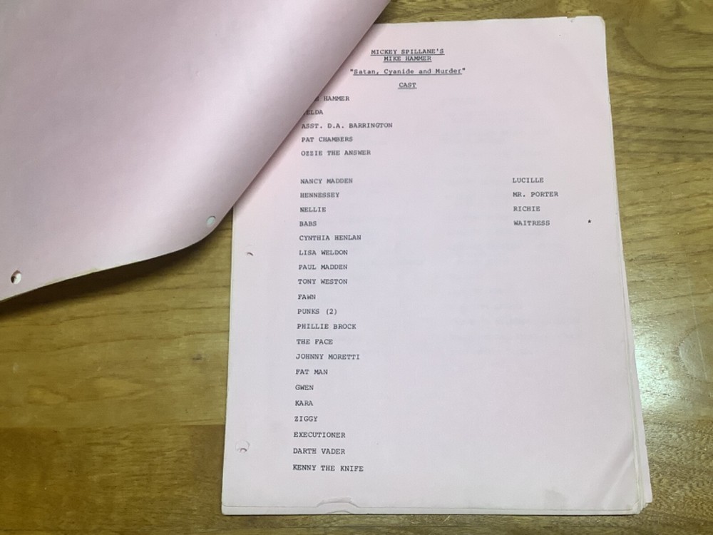 1984 Mickey Spillane’s Mike Hammer Original Script - Satan, Cyanide & Murder