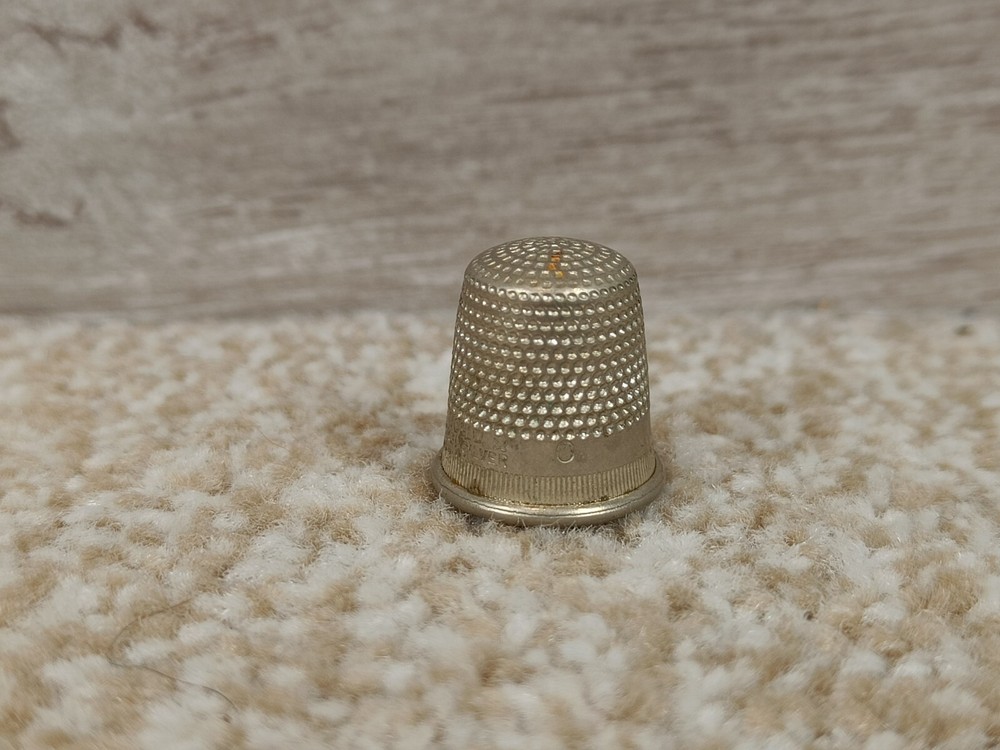 Vintage Solid Nickel Silver Sewing Thimble Size 0 VGC