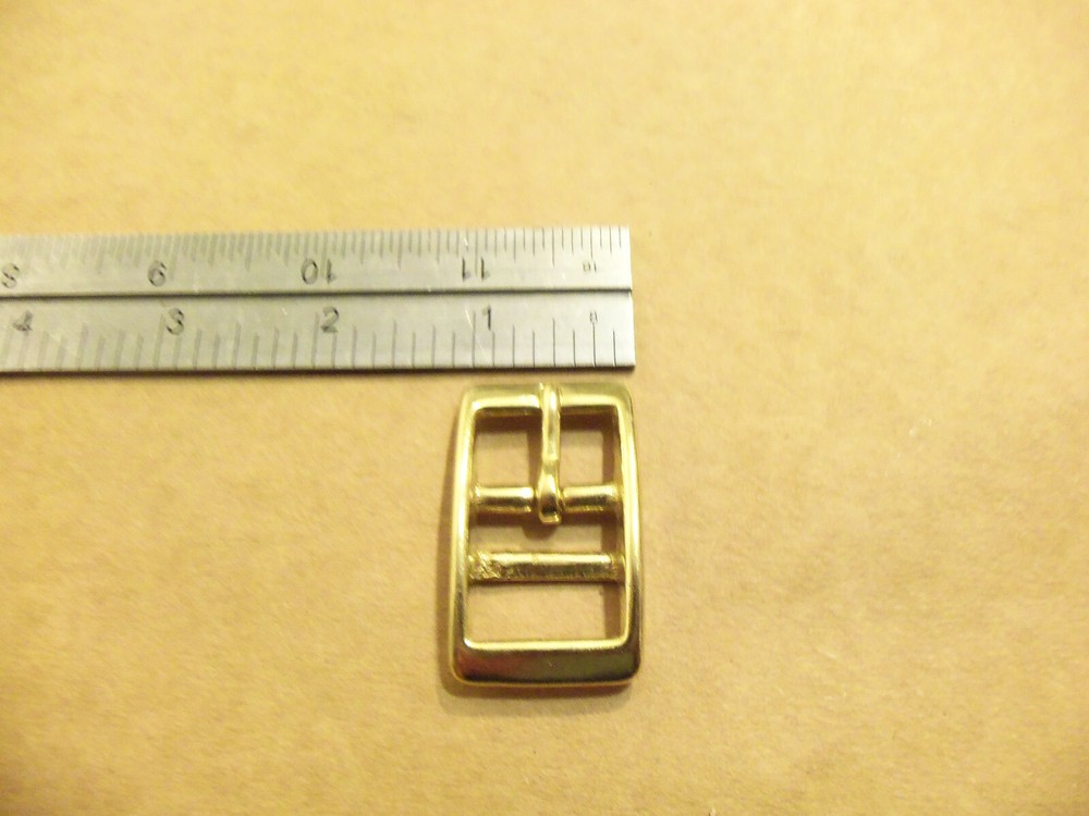 3/4" Solid Brass Square Dog Collar / Double Bar Buckle (5 Pack)
