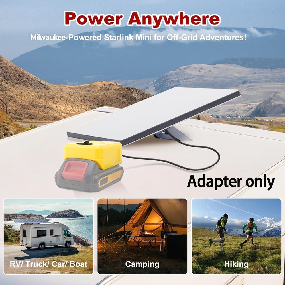 Battery Adapter For Starlink Mini DC Power Cable Compatible With Dewalt 20V