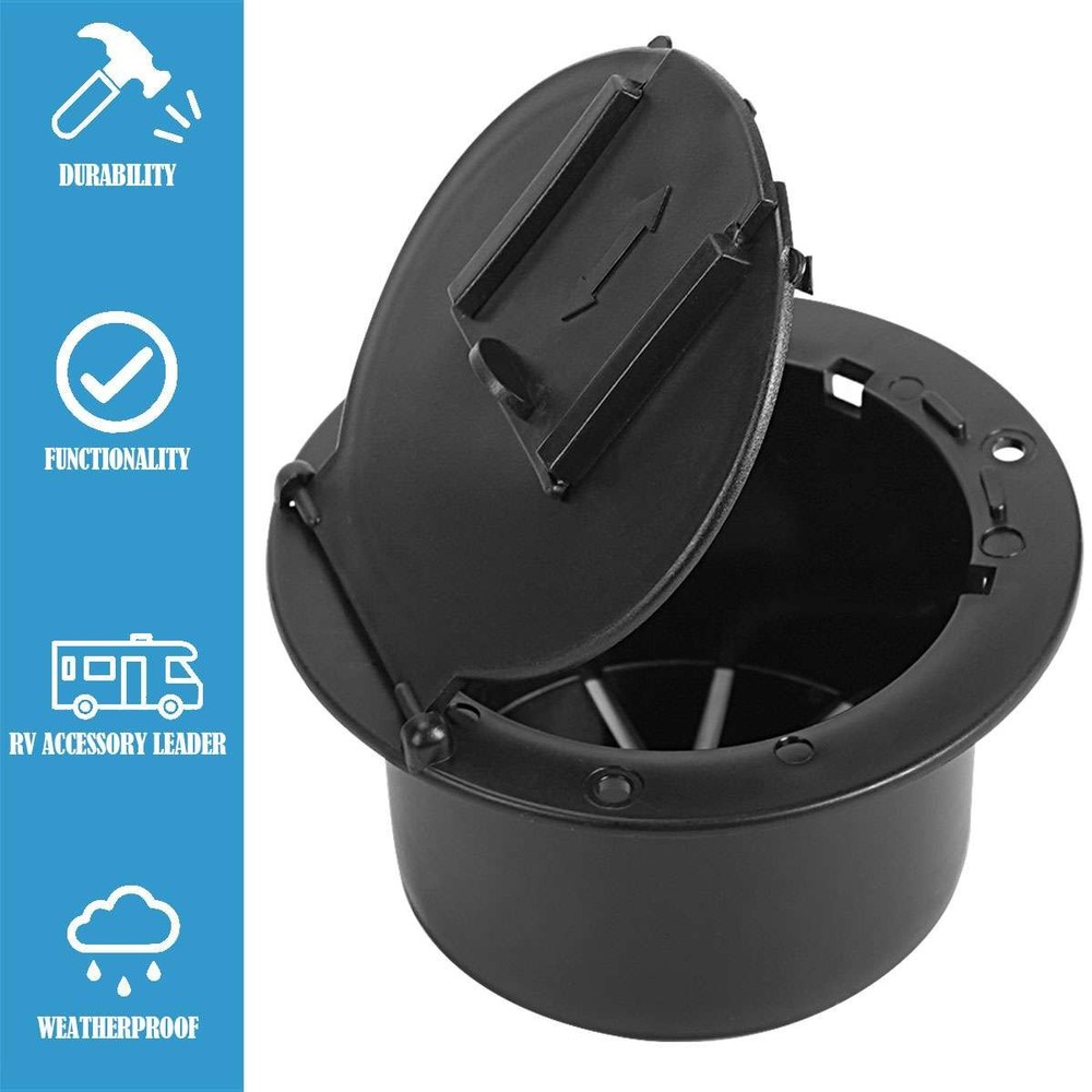 RV Camper Power Cord Cable Hatch Cover - White/Black