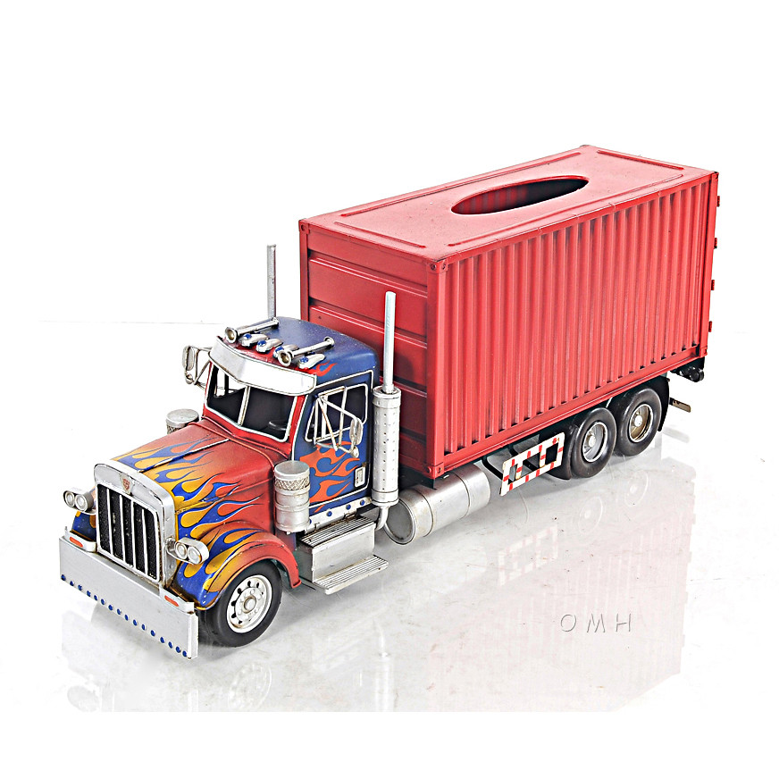 Rectangular Tissue Holder 10 Wheeler Box Container Truck 19.5" Scale Metal Model