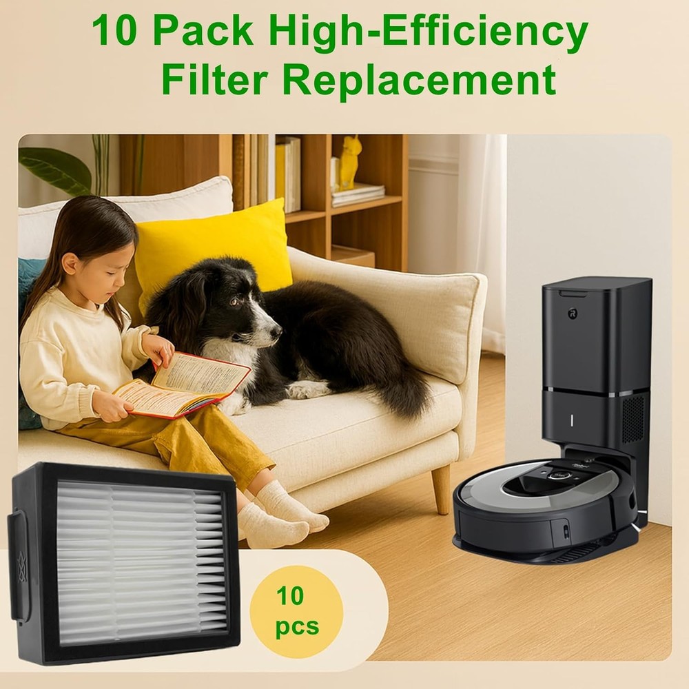 10 Pack High-Efficiency Filter Replacement for Roomba e, i & j Series -...