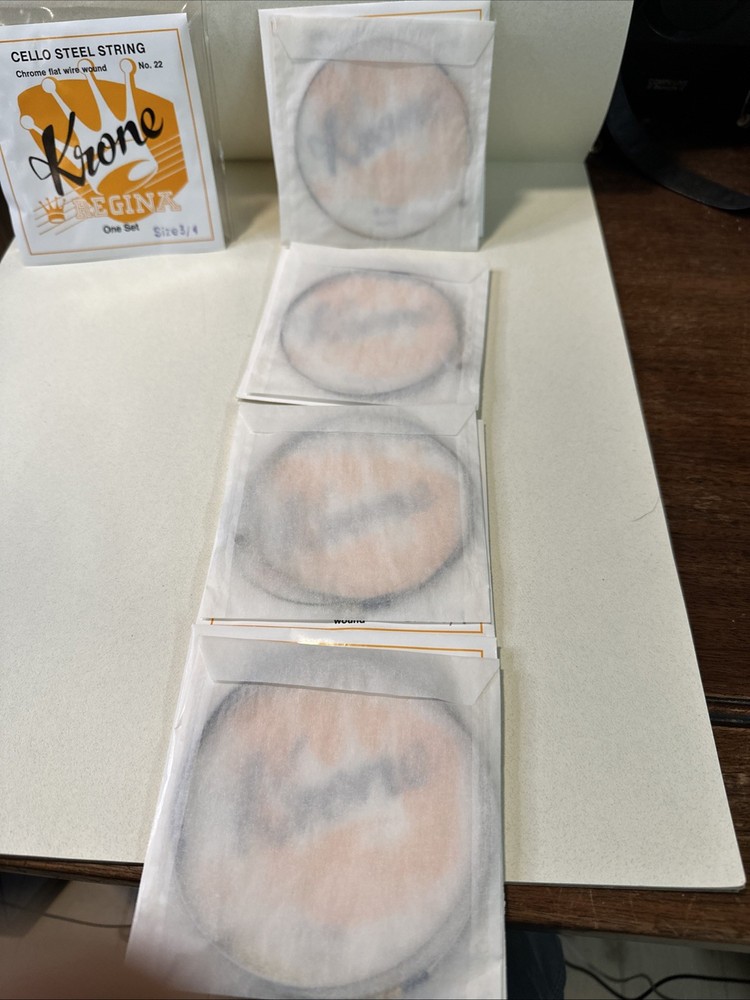 Krone Cello Strings Set Size 3/4 Chrome Flat Wire Wound Made In Germany