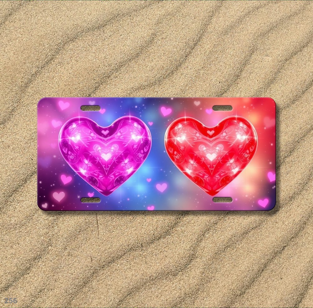 Modern Hearts License Plate Custom Car Tag Unique Gift