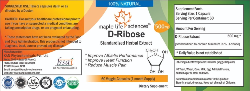 D-Ribose Capsules Pure and High Quality