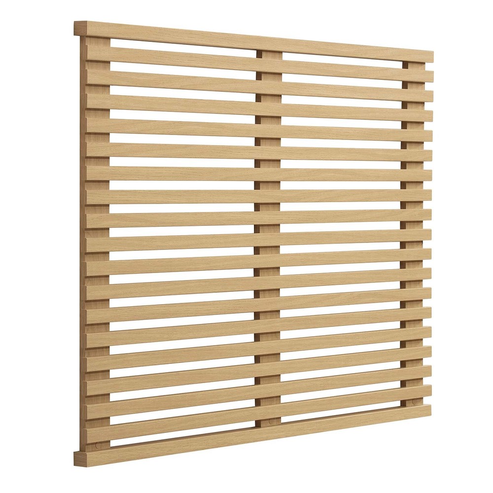 Modway Render Mid-Century Modern Wall-Mount Twin Headboard in Oak