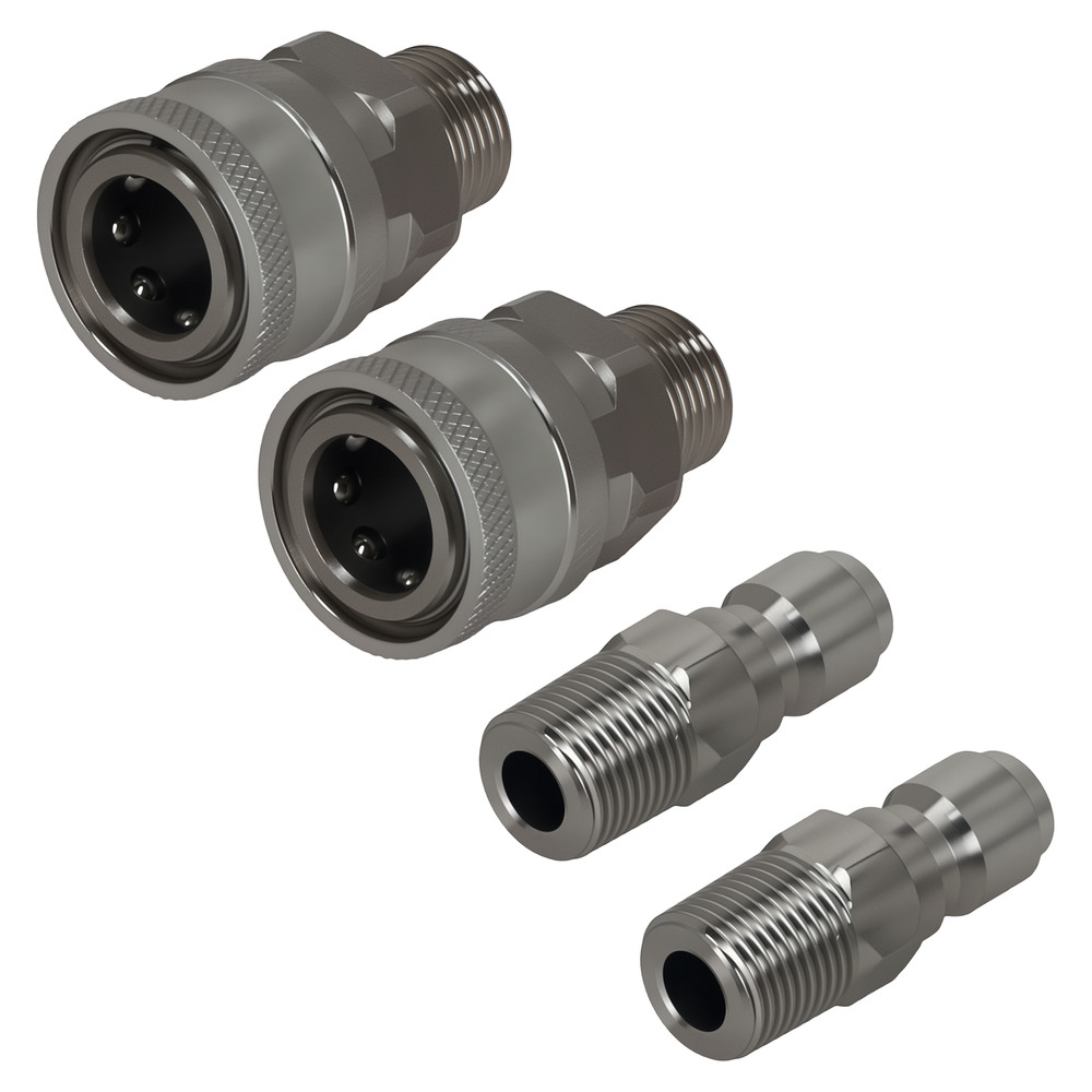Pressure Washer 3/8" NPT Quick Connect Adapter Set Stainless Socket Plug 4x