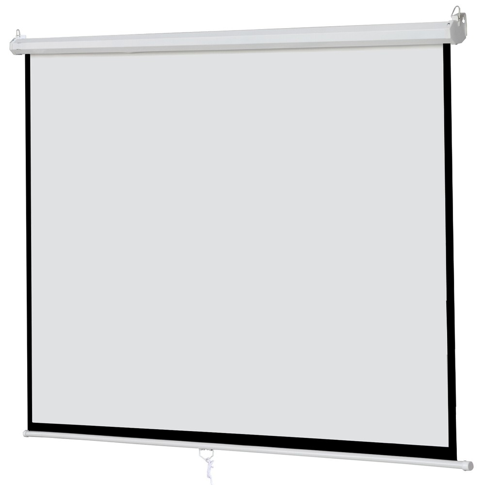 Diagonal Projection Projector Screen HD Manual Pull Down Home Theater 100" 16:9