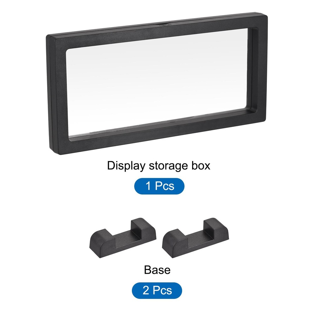 Floating Thin Film Display Box with Base 23cm x 11cm x 2cm Black