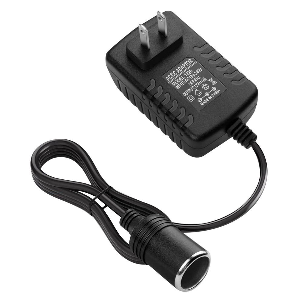 12V-2A Standard US 2-Pins Plug Car Cigarette Lighter Converter Socket Adapter