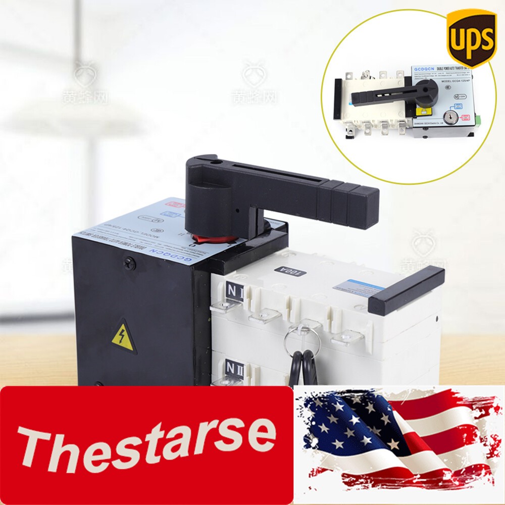 Dual Power Transfer Switch Auto Generator Changeover Switch 4P 100A ATS Kit