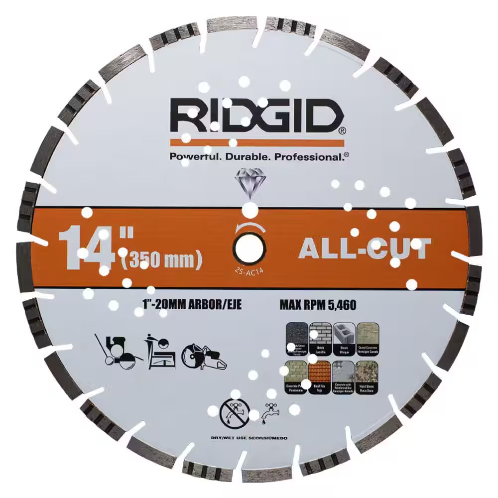 14 In. All-Cut Segmented Rim Diamond Saw Blade