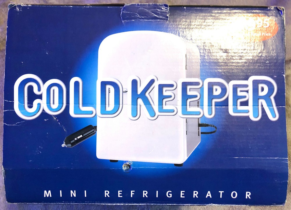 COLD KEEPER PORTABLE MINI REFRIGERATOR AUTO ADAPTER INCLUDED OPEN BOX WORKS!!!