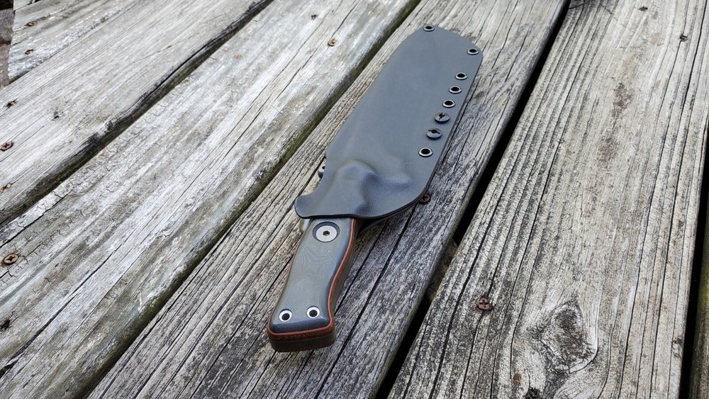 Custom Kydex sheath for the TOPS "OPERATOR 7 ", Taco style, beltloop(Bk)