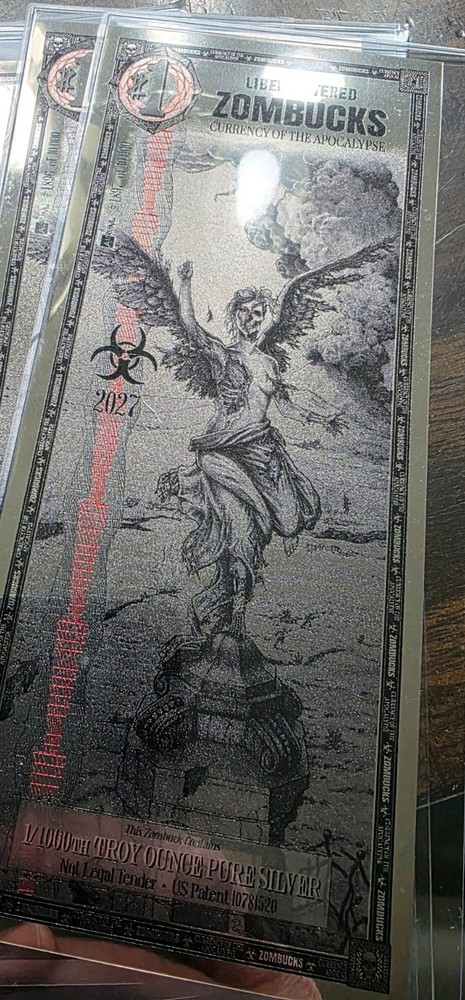 1 Libertattered Zombucks World Silver Note random number
