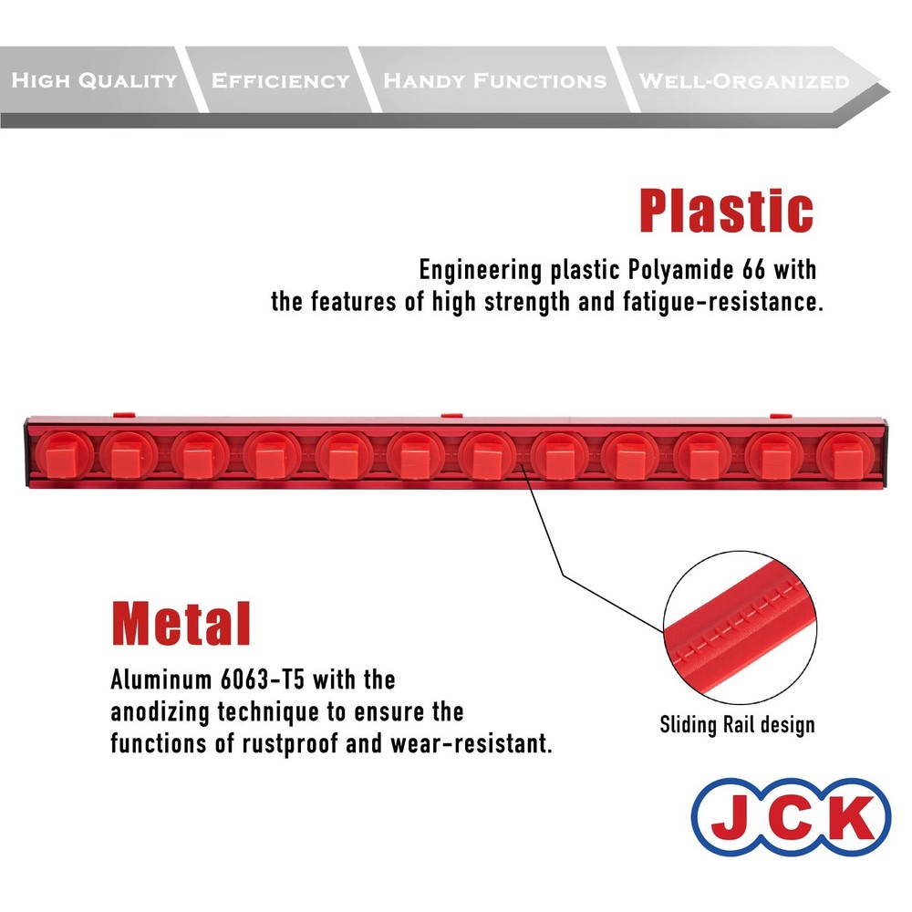 JCK Professional Quality Aluminum 1/2" Socket Organizer