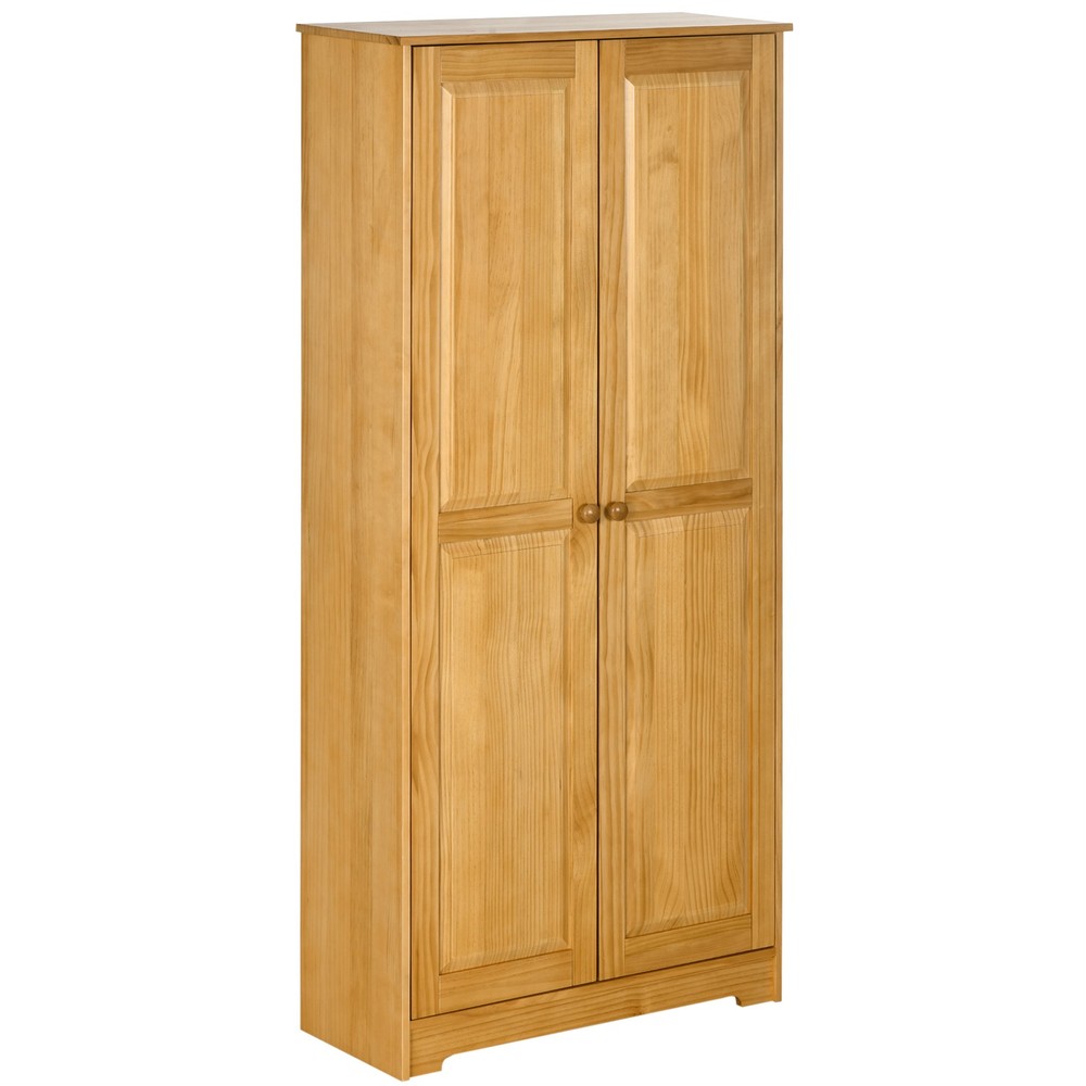 67" Pinewood Kitchen Pantry Storage Cabinet