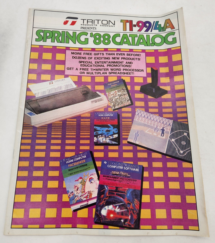Triton Catalog TI 99/4A Texas Instruments  Spring '88 1988 home computer
